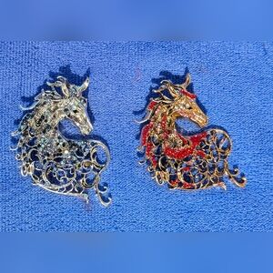 Celebrate The Year Of The Red Horse With This Stunning Brooch Set.